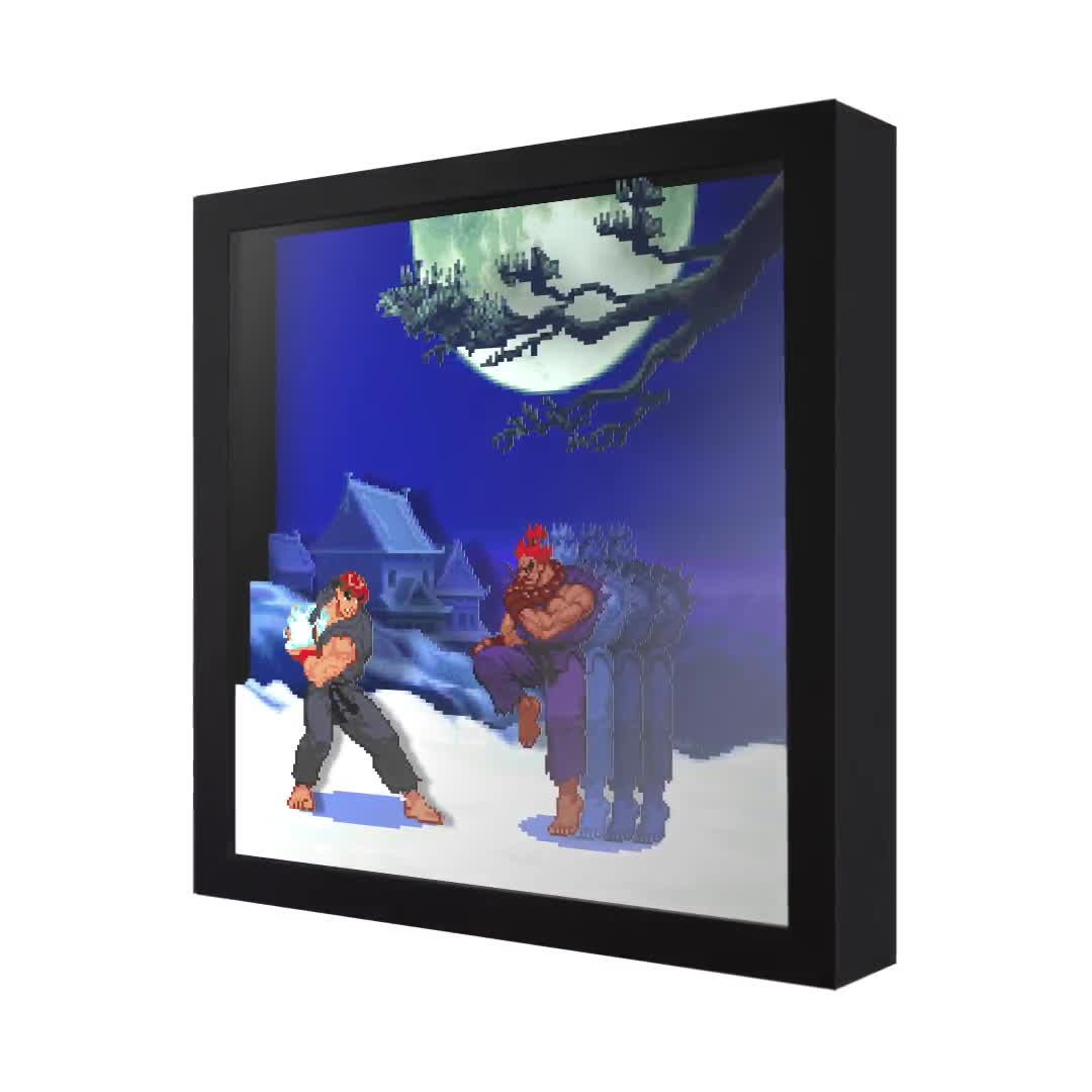 Street Fighter Alpha 2 ryu Vs. Sagat 3D Shadow Box for 