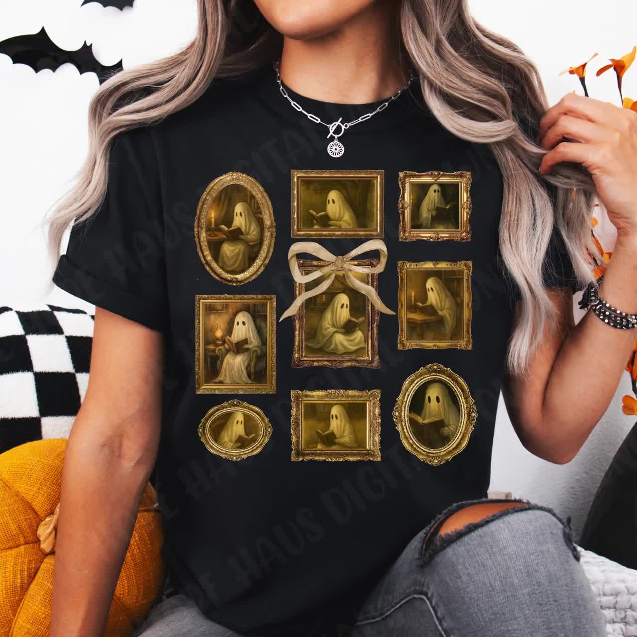 幽霊が本を読んでいるPNG画像、幽霊が本を読んでいるハロウィンPNG画像