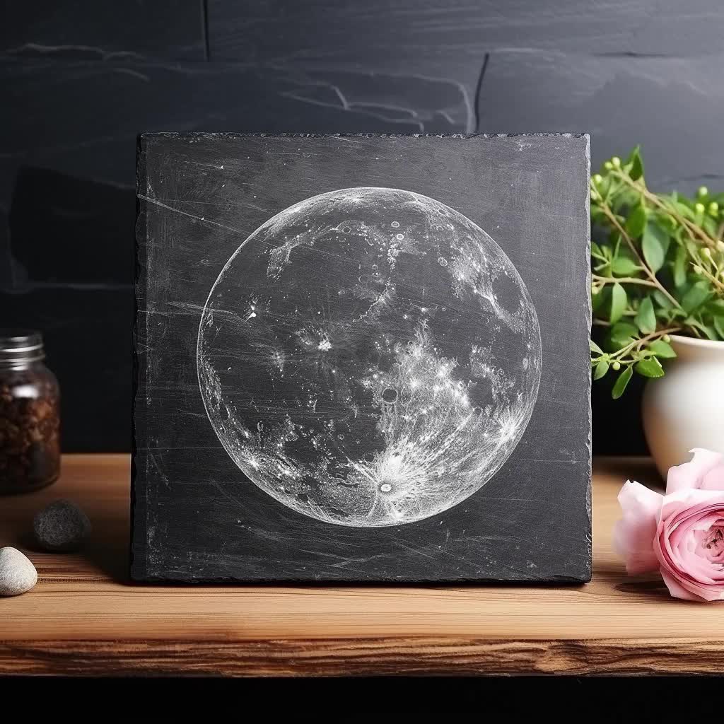 Full Moon Earth Satellite Laser Engrave File PNG Full Moon Laser