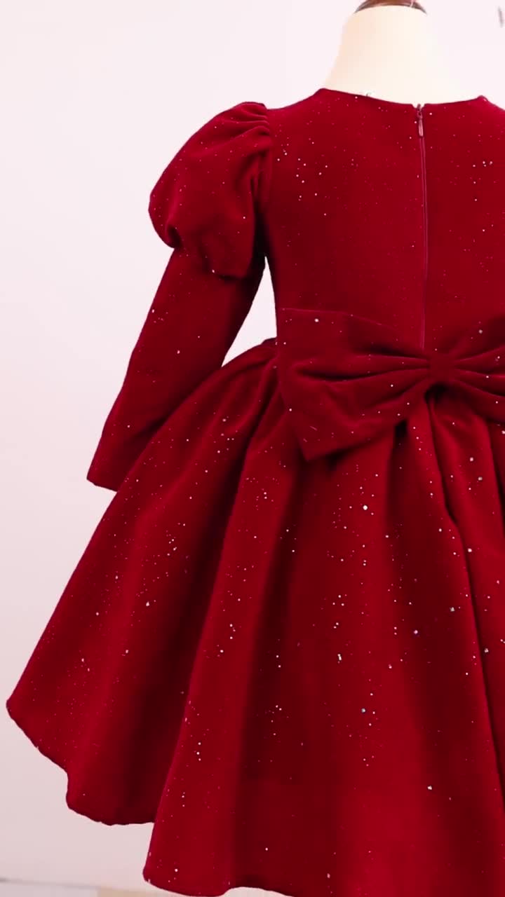 the holiday velvet baby dress Abel & Lula Baby / Toddler Girls Red Velvet Holiday Party Dress – Best  Dressed Child main image 1