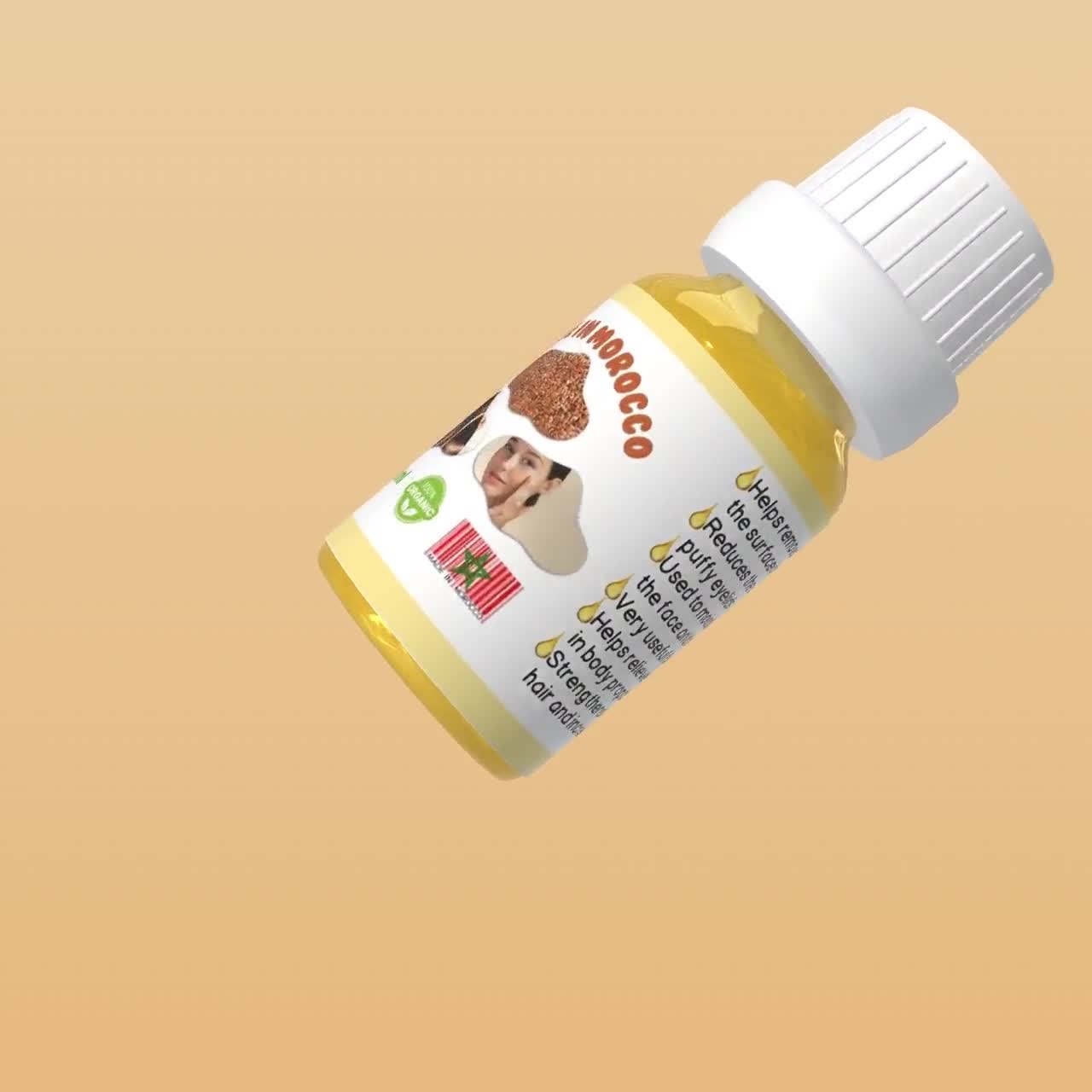 Aceite de linaza marroquí / Aceite de linaza botánico natural para el cabello y la piel (30 ml) video poster