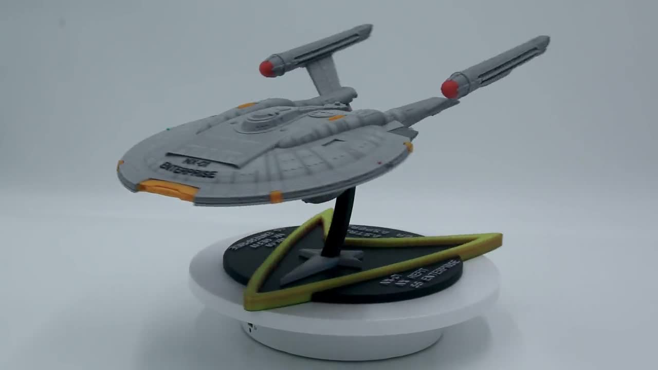 Modelo de la clase Enterprise NX: réplica de nave espacial impresa en 3D de 13 pulgadas video poster