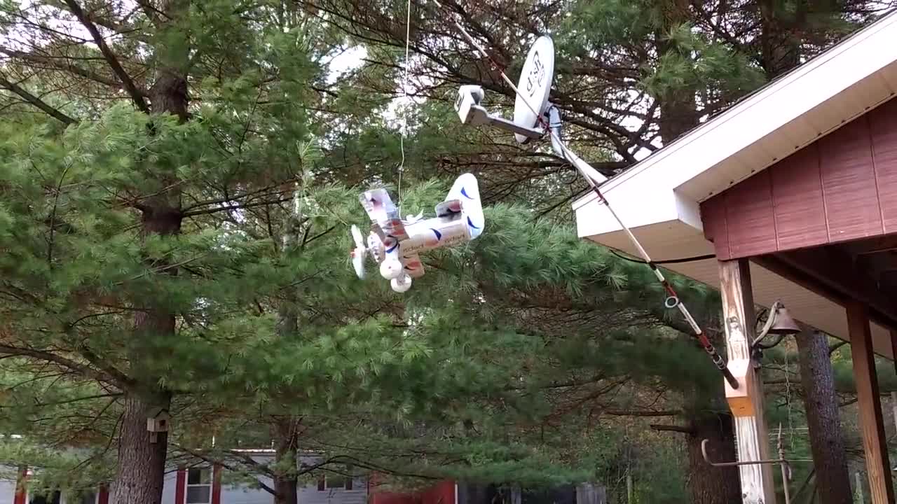 Handcrafted Budweiser Beer Can Airplane Wind Spinner video poster