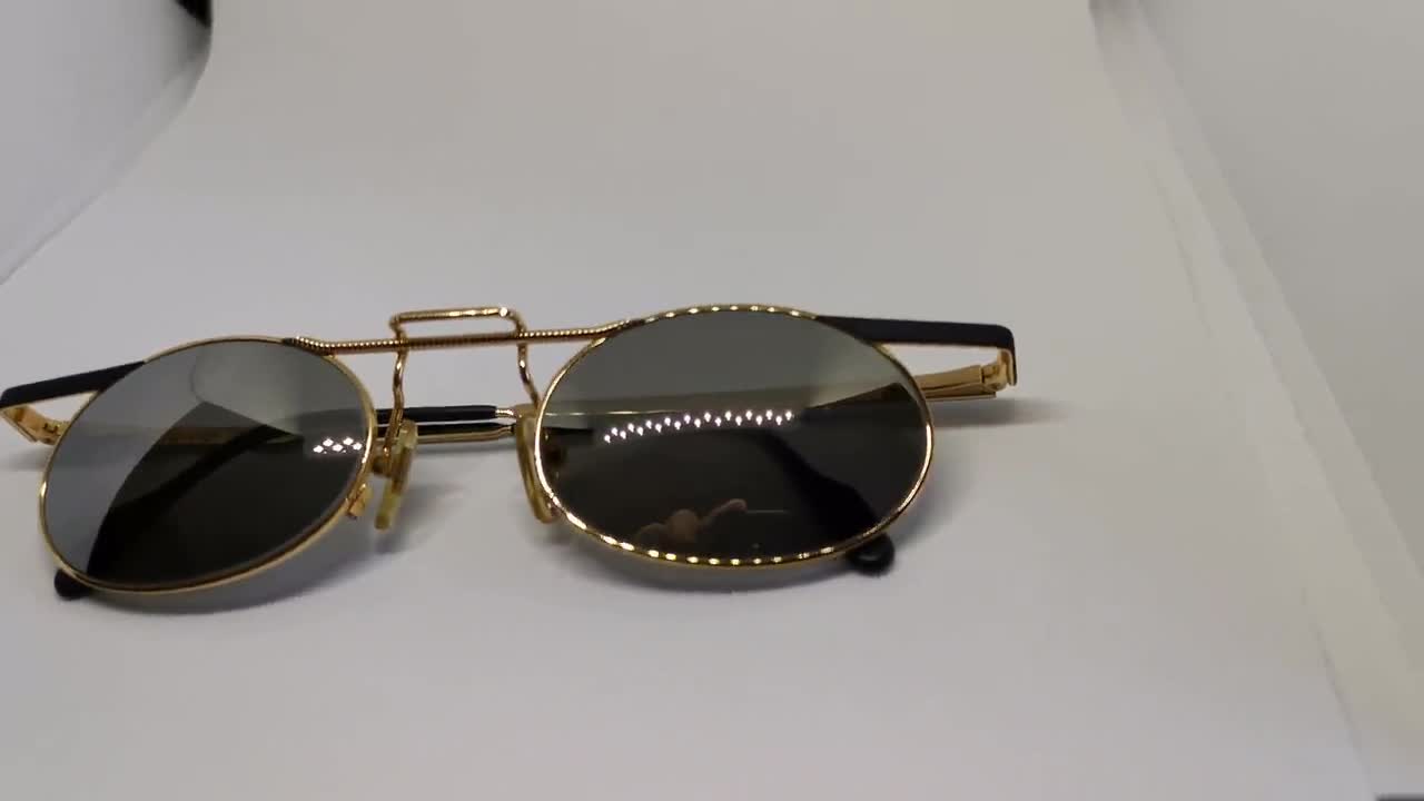 小物 Tiffany LUNETT 23k gold sunglasses TIFFANY 23K Gold Plated Vintage Sunglasses Oval T337 Triangle