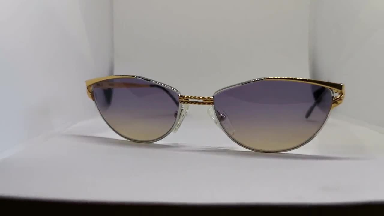 TIFFANY 23K Gold Plated Vintage Sunglasses Oval T337 Triangle