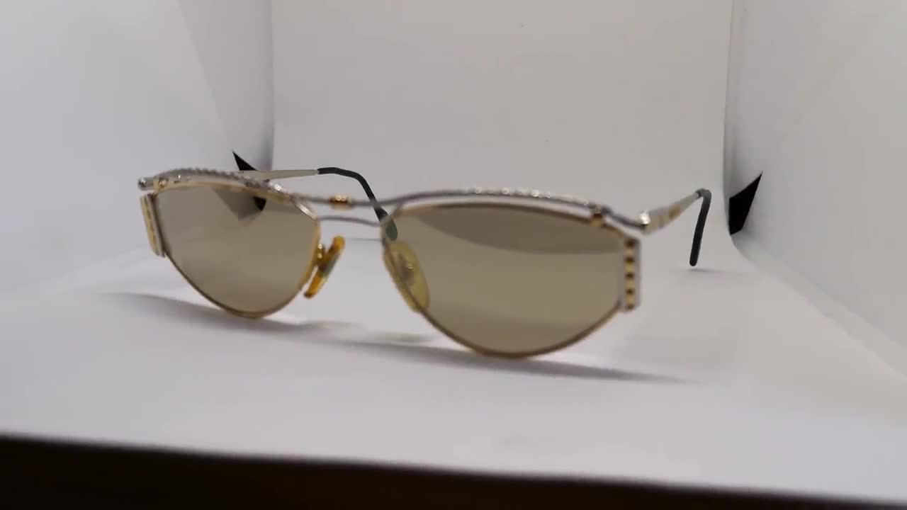 TIFFANY Vintage Sunglasses Platinum 23k Gold Plated T616 Gold