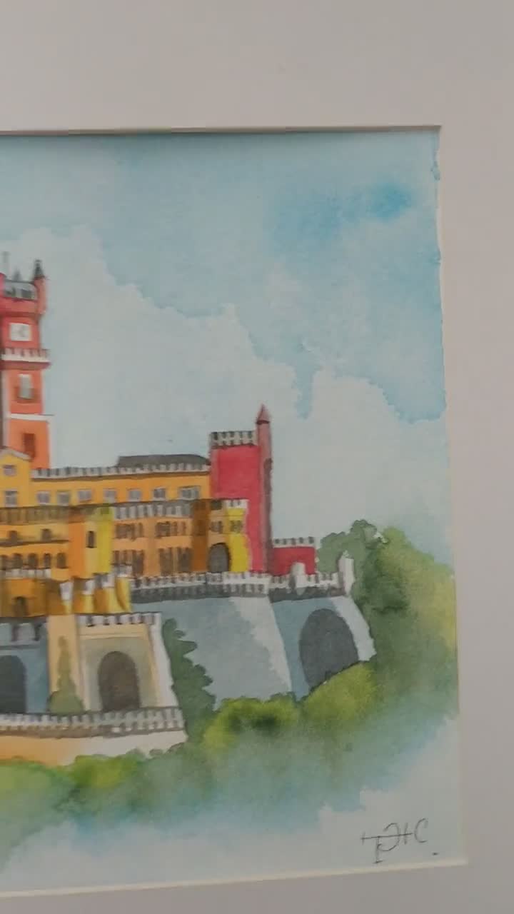 Pena National Palace, Sintra, Portugal Painting by Dreamframer Art - Pixels