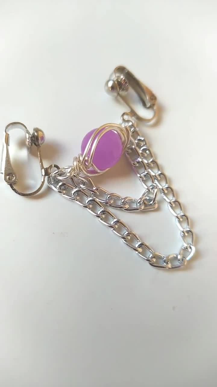 Labia Clamp With Purple Amethy, Clitoral Jewelry, Vaginal Chain Lingerie  ,non Piercing Erotic VCH Clit, Sexy BDSM Gear, Mature Fun Sex Toy -   Sweden