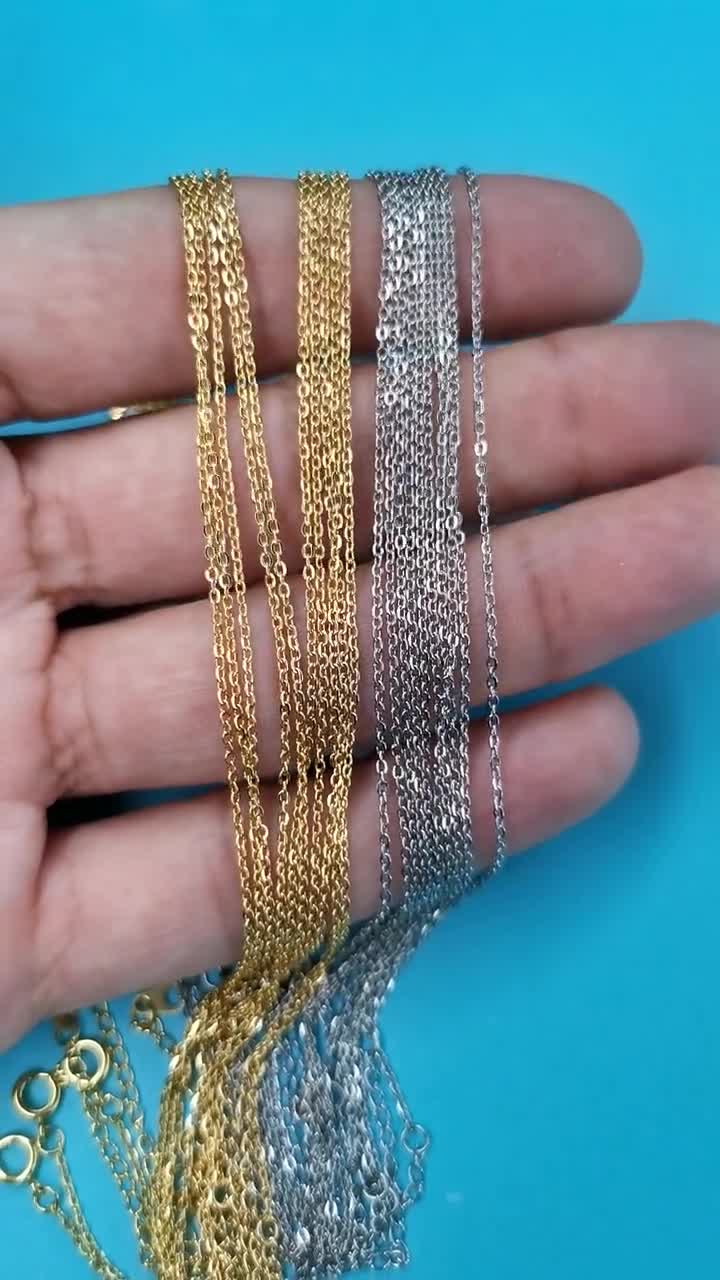 Wholesale 5pcs Finished 316L Stainless Steel Chain, 18k Gold Plated, Necklace  Chains Bulk for Jewelry Making, Hypoallergenic Chain 