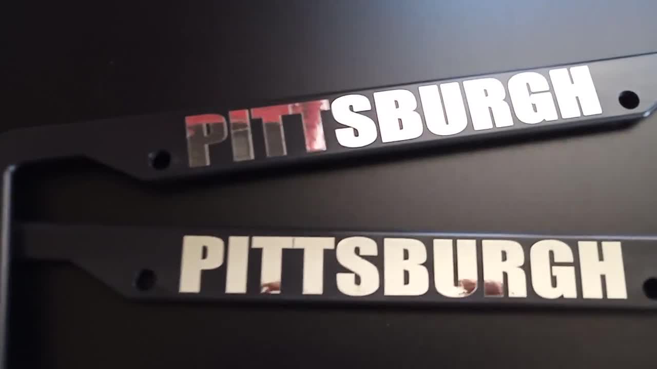 Set of 2 - Pittsburgh Steelers Car License Plate Frames Black Plastic –  Monkey Feet Graphics