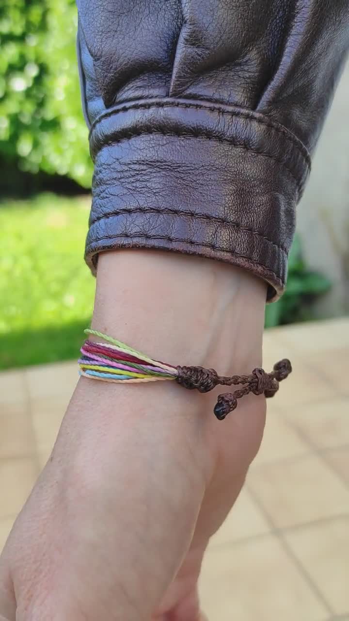 FOCALOOK Bracciale Uomo e Donna in Pelle e Caucciù Nero Impermeabile 5 mm, Chiusura Acciaio Inossidabile Regalo