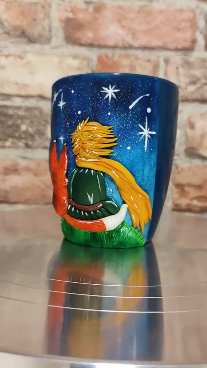 TAZA BOL GRANDE CON ASA 500 ML + CAJA EL PRINCIPITO ZORRO. Tazas