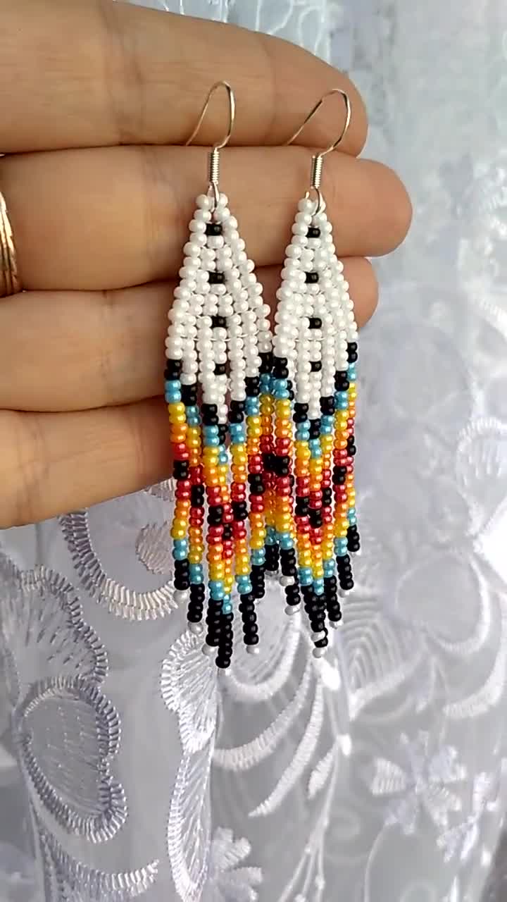 Jewelry :: Earrings :: Beaded Earrings - Navajo Rug Earrings - Native  American Style Beaded Earrings - Made by Kilikina