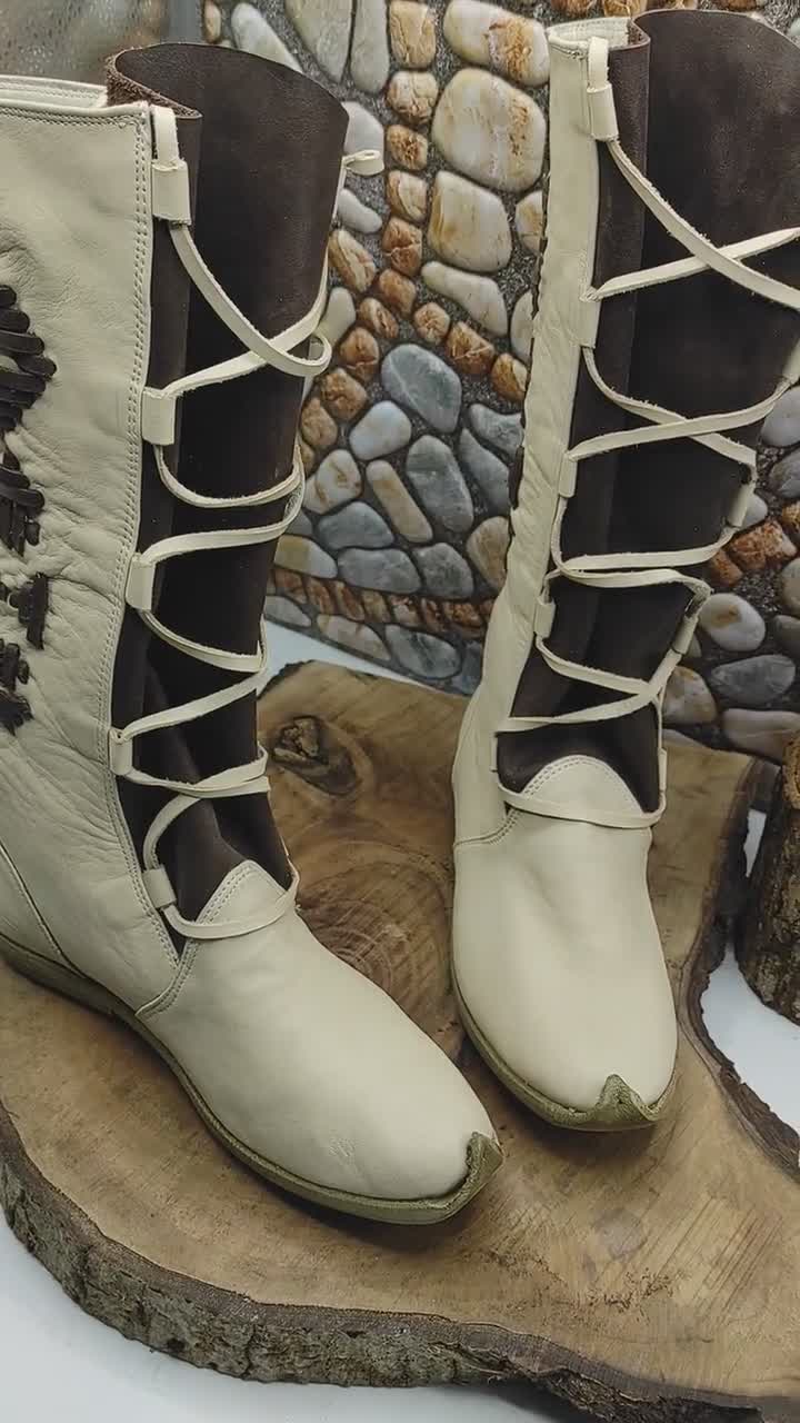 Custom Made Women's Boots, Genuine Leather, Hippie Boots, Medieval Boots,  Viking Boots, For Her, Boho Fashion, Made To Order, Oxford Boots