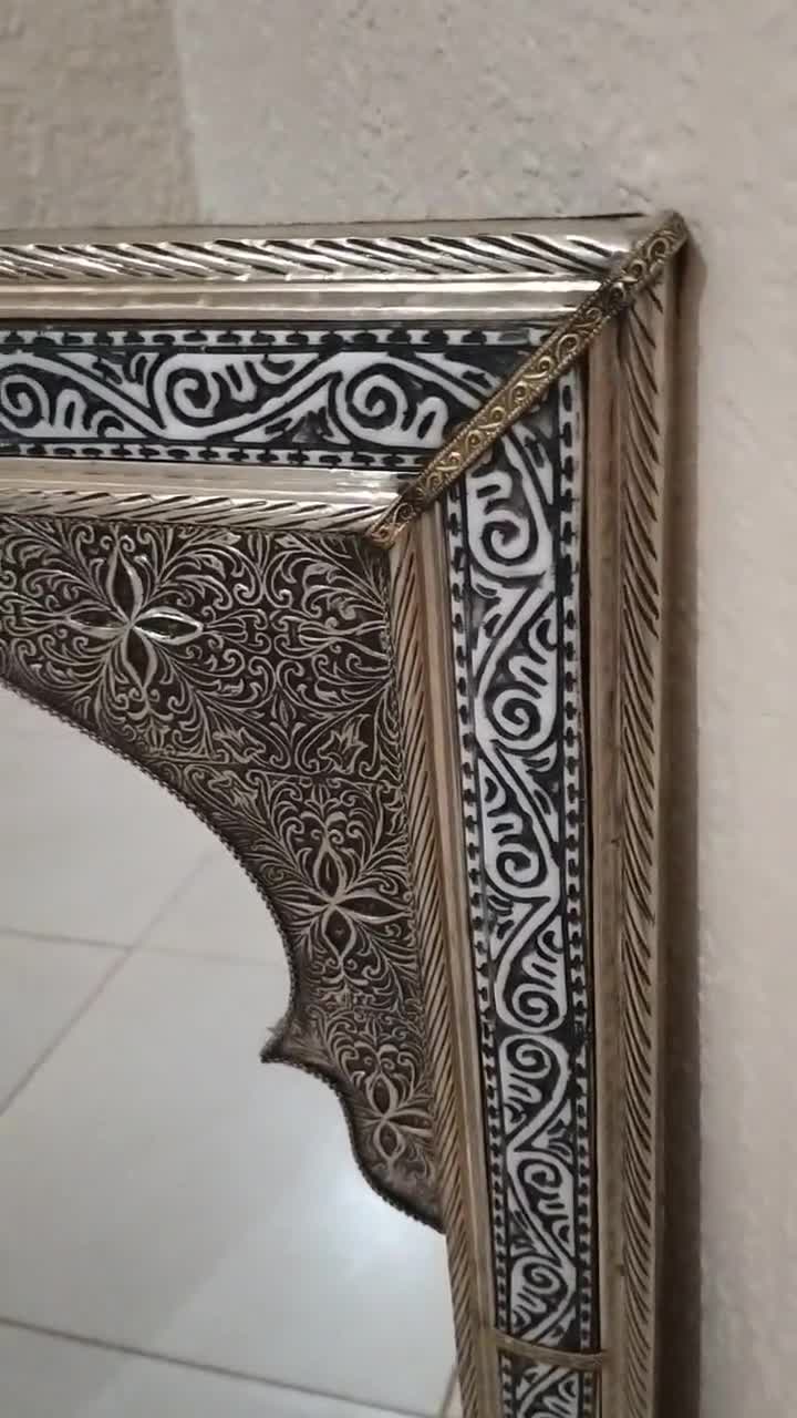 Yulejo 3 specchi decorativi da parete in acrilico a goccia, stile bohémien, stile vintage, per appartamento, casa, soggiorno, bagno, camera da letto, corridoio (bordo argento