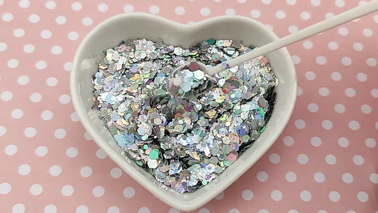 Silver Shards Holographic Chunky Mix Glitter – Neko Deco Craft Shop