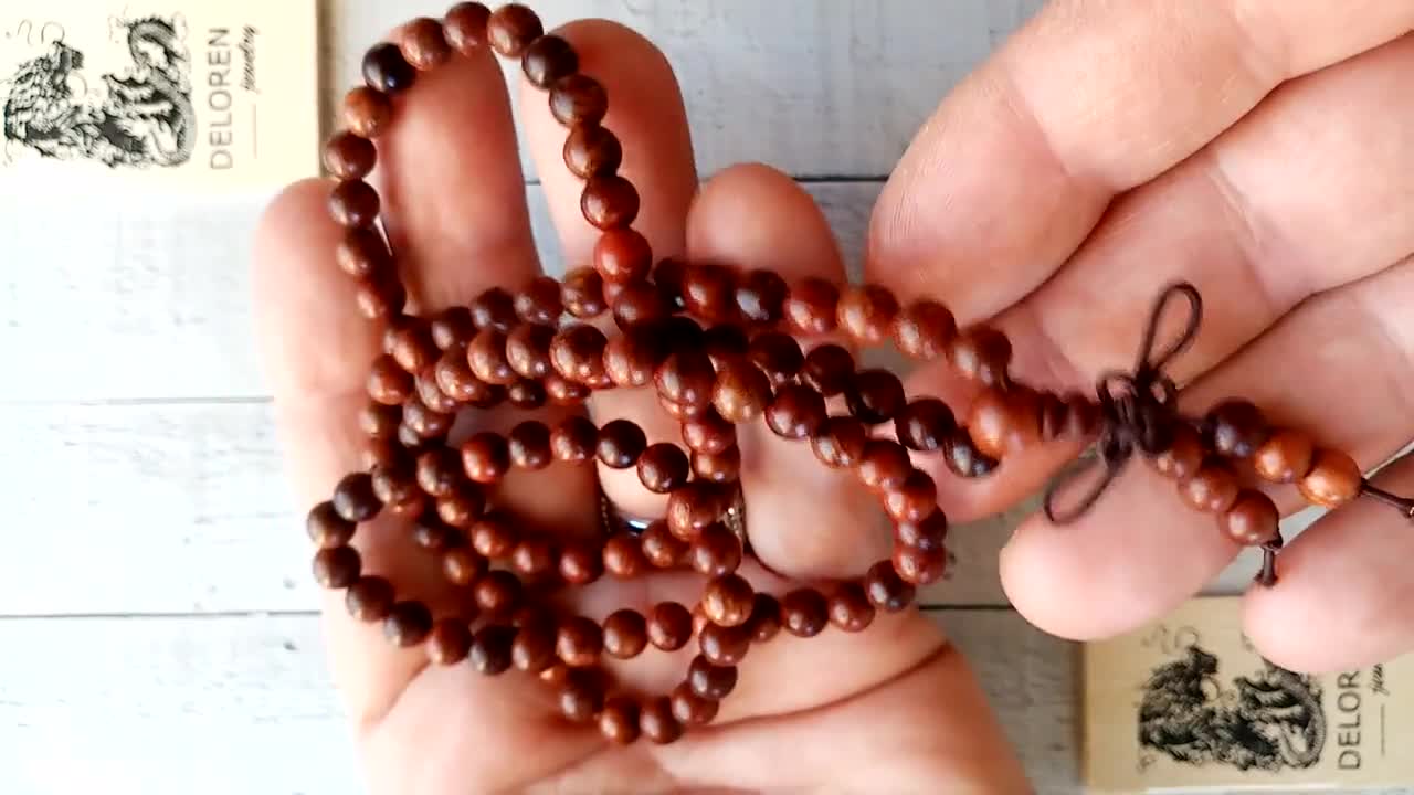 Collana Di Perline Di Legno Marrone,collana Di Perline Lunga,collana Di Perline Grosso,collana Di Perline Grandi,collana Di Perline Di Legno,collana Di Perline Grandi,gioielli Di Legno - Italia - Foto 3