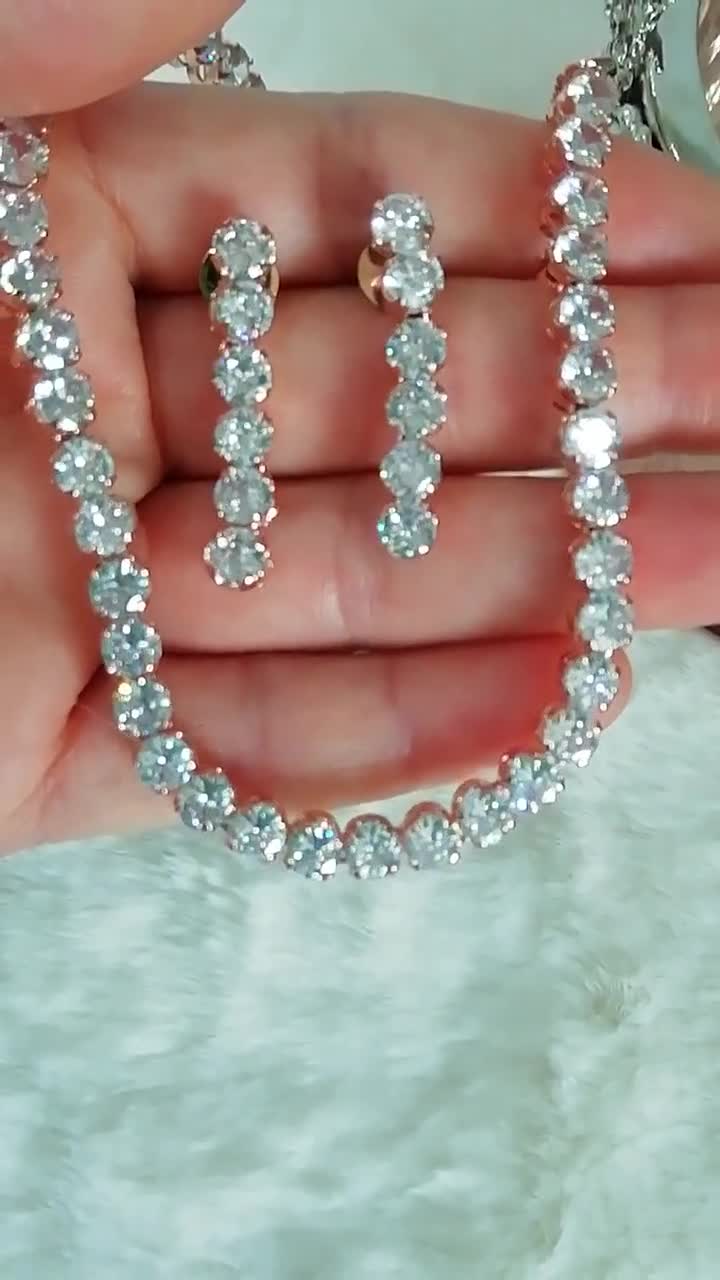 McreationsByMonika American Diamond Necklace Set