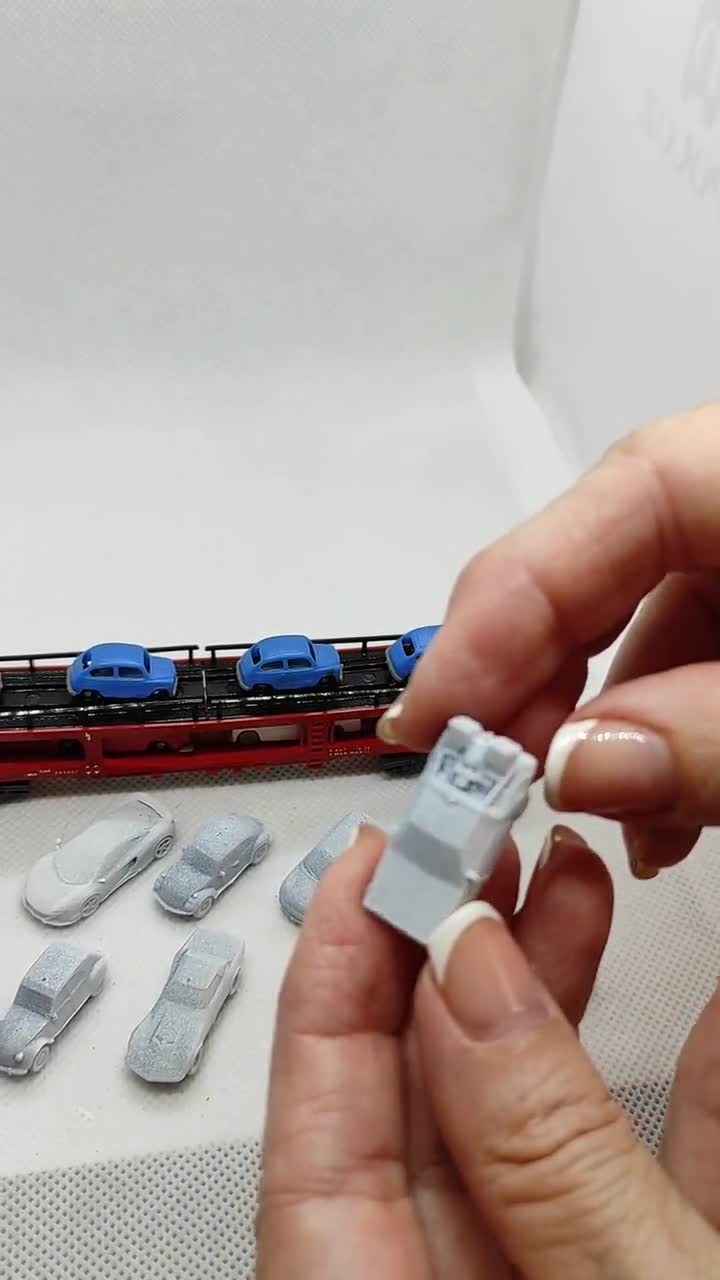 Assortment CARS, N-GAUGE, modern, vintage, military, F1. Suitable for N-scale railways and dioramas, gifts, dollhouse, cakes DiY or painted. video poster