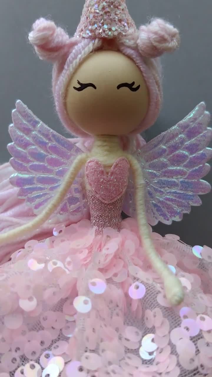 Art Doll Birthday doll Fairy Angel Doll Fairy Flowers Doll Fairy Dress Doll  Angel Wings Doll Fairy Ballerina Doll Decor Doll