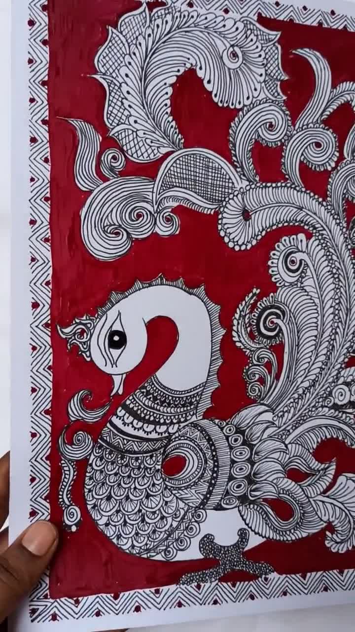 Ganesha Art Print , Pen Art Kalamkari Inspired Home Decor - Etsy