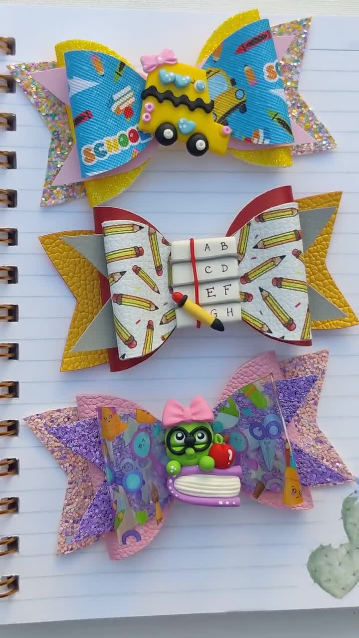 Back to School Bows School Clay Bows Lazos Escolares 