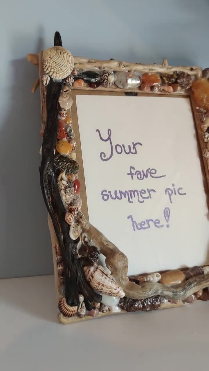 Greek Treasures Photo Frame for Tabletop/ Frame Decorated With Natural  Driftwoods, Seashells and Beach Stones From Greece/ Beach Decoration 