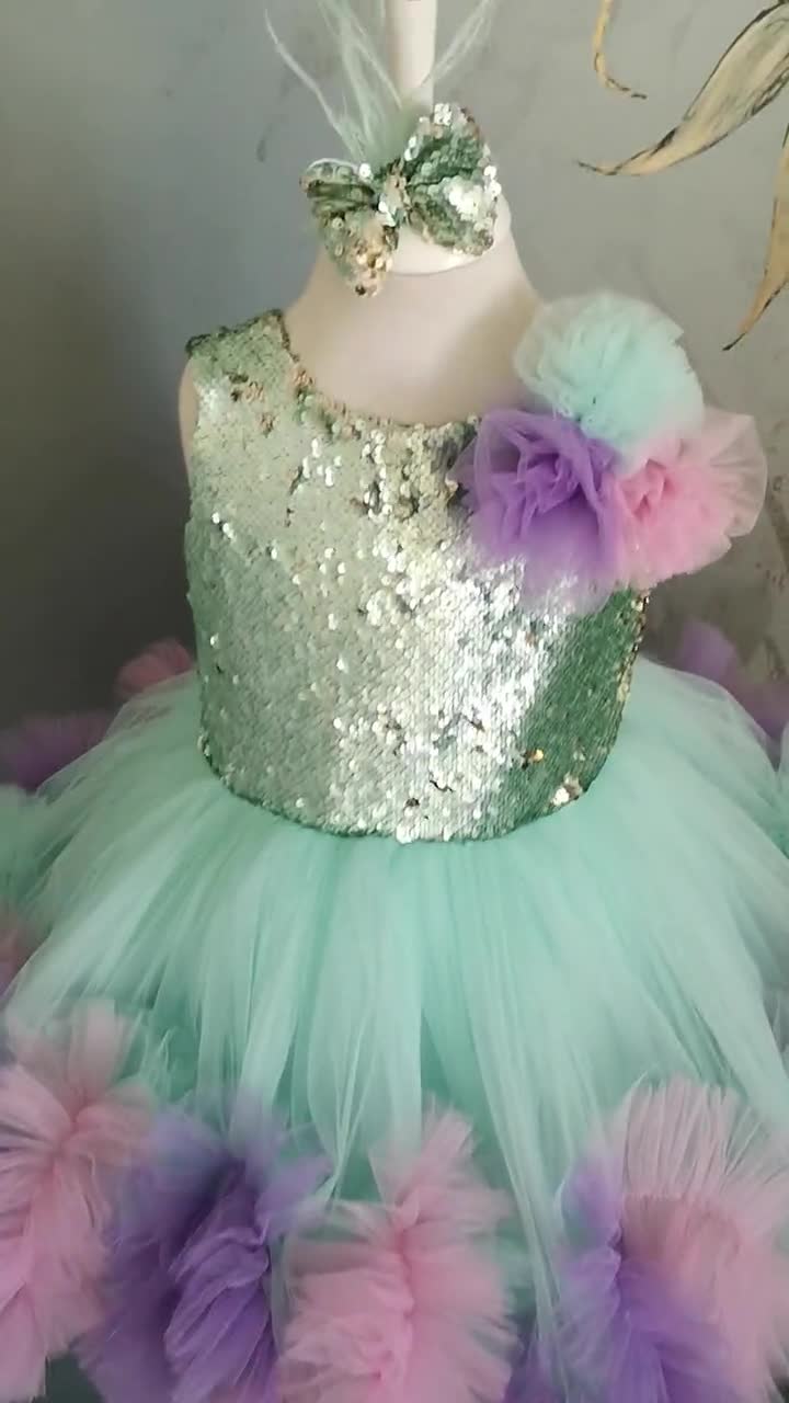 Mermaid 1st hot sale birthday dress