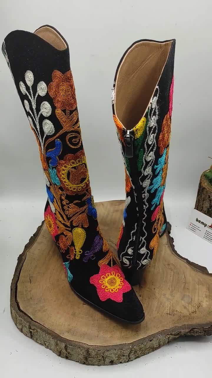 Handmade Vintage Cowboy Boots, Suzani Boots, Western Boots
