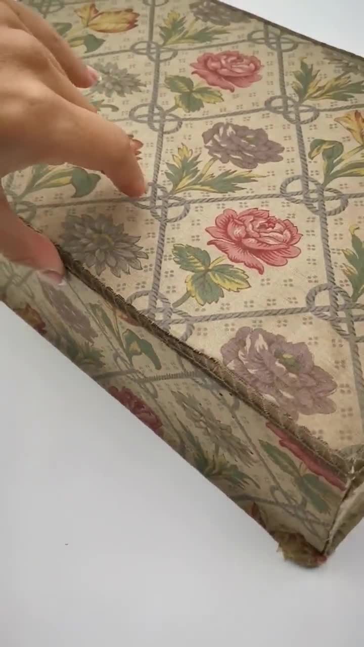 Selling French Romantic Christmas Beauties. Two Vintage Boudoir Boxes Covered with Floral Fabric from Parisian Department Stores. See the Other Duos