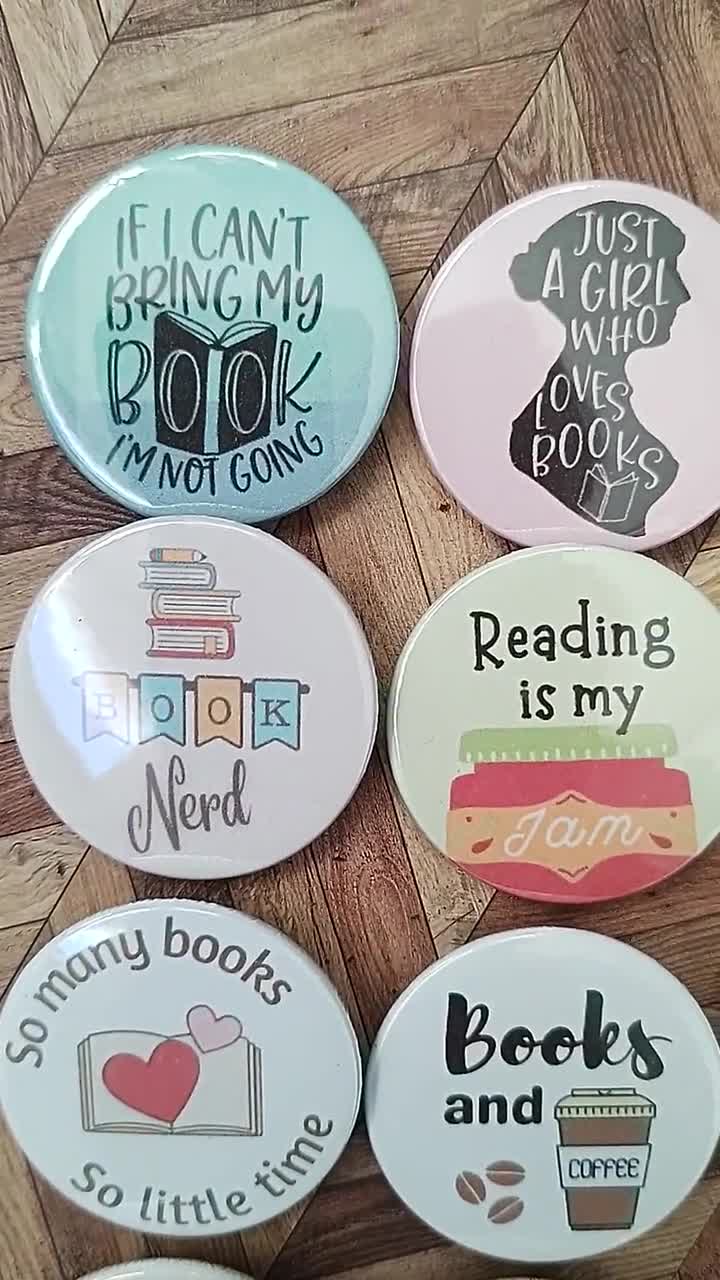 Book Badges, Gifts for Book Lovers, Gifts for Bookworms, Gifts for  Librarians, Gifts for Her, Book Club, Book Club Gifts, School Librarian 