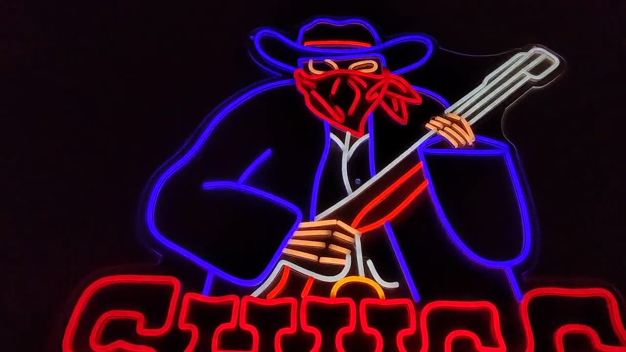 Cowboy Neon Sign, Wrangler Led Sign, Western Neon Light