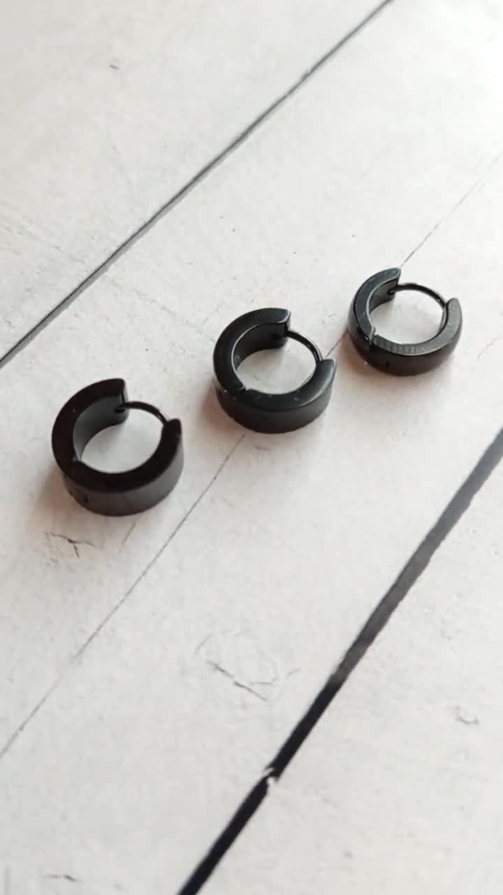Liebeskind Berlin Orecchini A Cerchio Rettangolari In Acciaio Inox Nero - 1,4 Cm - 3