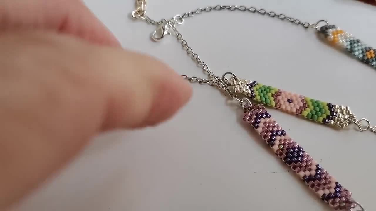 Braccialetto di perline Miyuki per donna. Bracciale con perline di peyote.  Bracciale colorato con chiusura. Gioielli estivi per la mamma. Gif di  compleanno per la fidanzata -  Italia