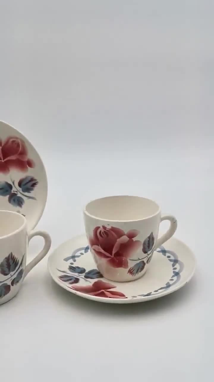 Coffret tasses et soucoupes (x6) en grès multicolore GOYA | Maisons du