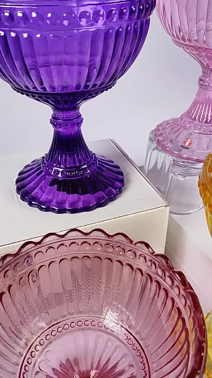 Marimekko Bowl, Mariskooli, Littala - Yellow, Red, Brown, Clear