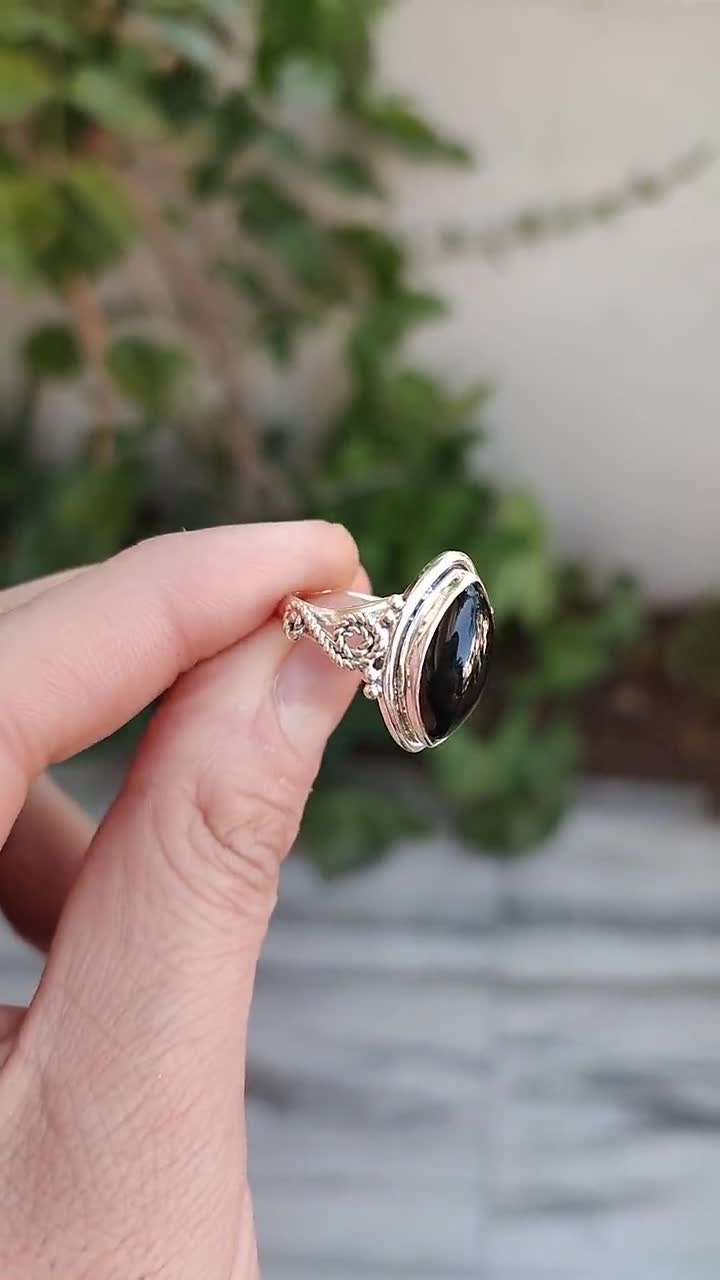 Anllo Rectangular De Plata De Ley Hecho A Mano De 4 Mm De Ancho