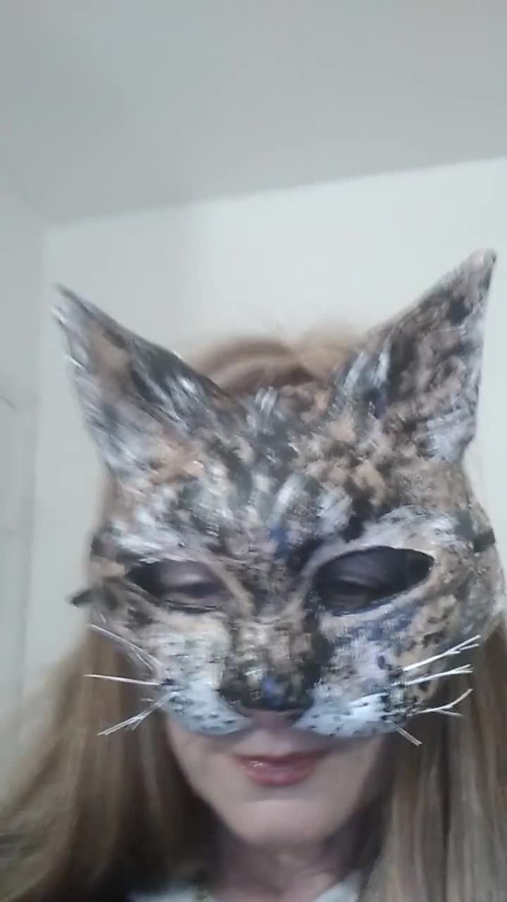 Original Paper Mache Cat mask, deals Calico cat mask,Romantic Cat,Paper Mache Fantasy