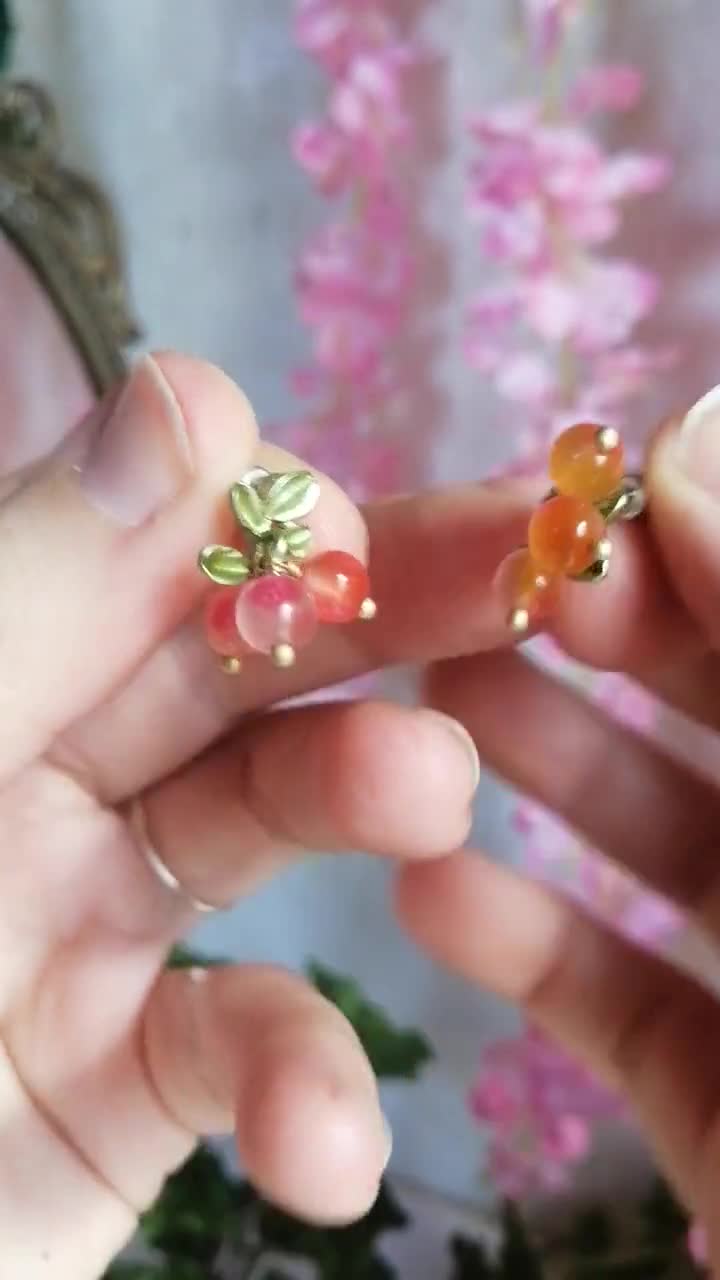 Cute Cottagecore Fairycore Earrings for Women Summer Fruits Floral