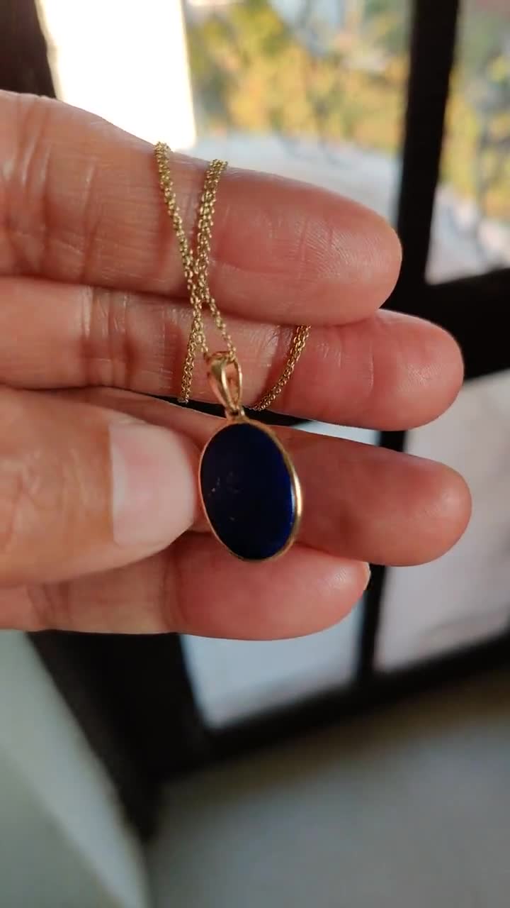 Crescent Moon Necklace | Lapis Lazuli Jewellery | Designer Gemstones –  Henryka