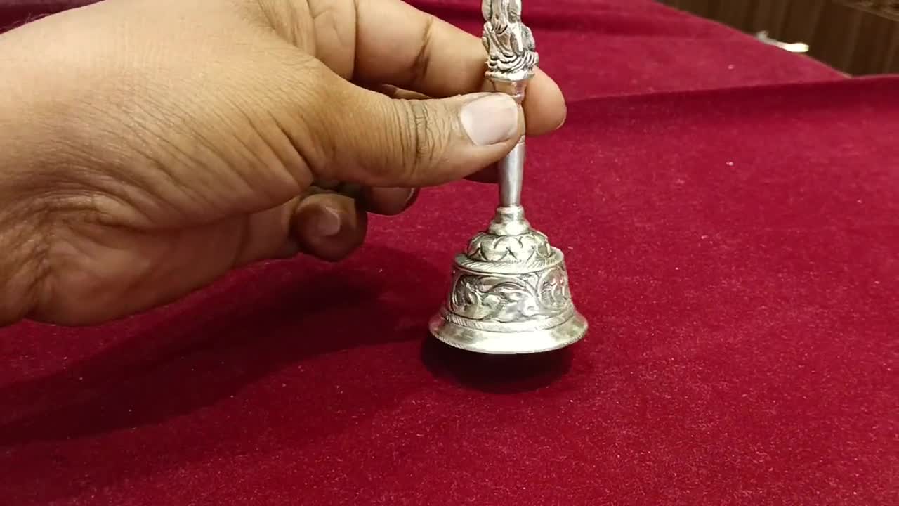 Sterling Silver Bell Hanuman/ganesh Ji Pooja Bell/ghanti at Home