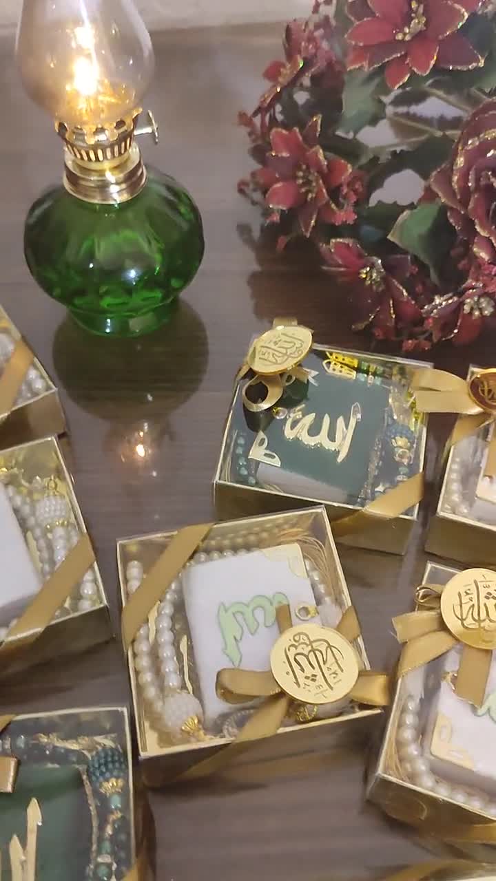 Ensemble cadeau Ramadan Mini Projecan, faveurs islamiques Eid, cadeau de  fête de mariage musulman, velours coloré, Coran Hajj, cadeau, 5 pièces,  10/25 pièces