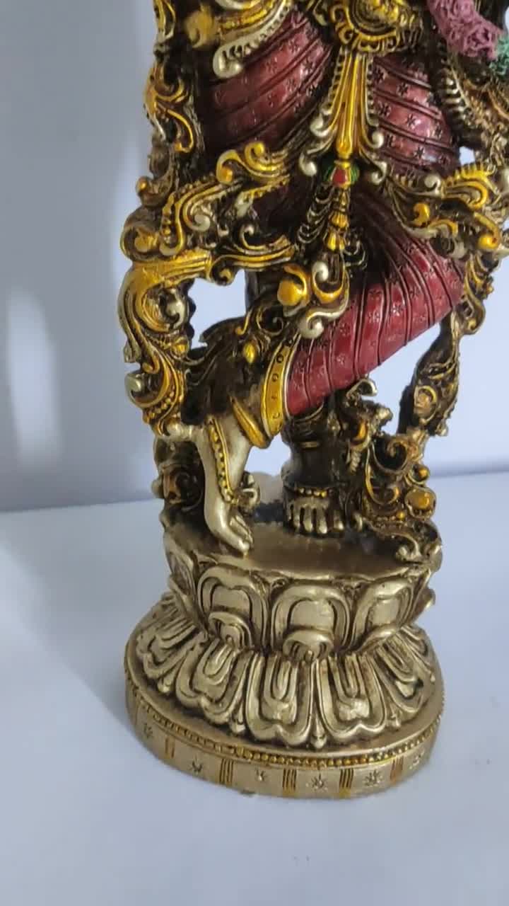 Krishna Statue Hare Krishna Statue God of Lover Anniversary Gift Temple Home Pooja Decor Gift for Him Handmade Copper Finish Krishna video poster