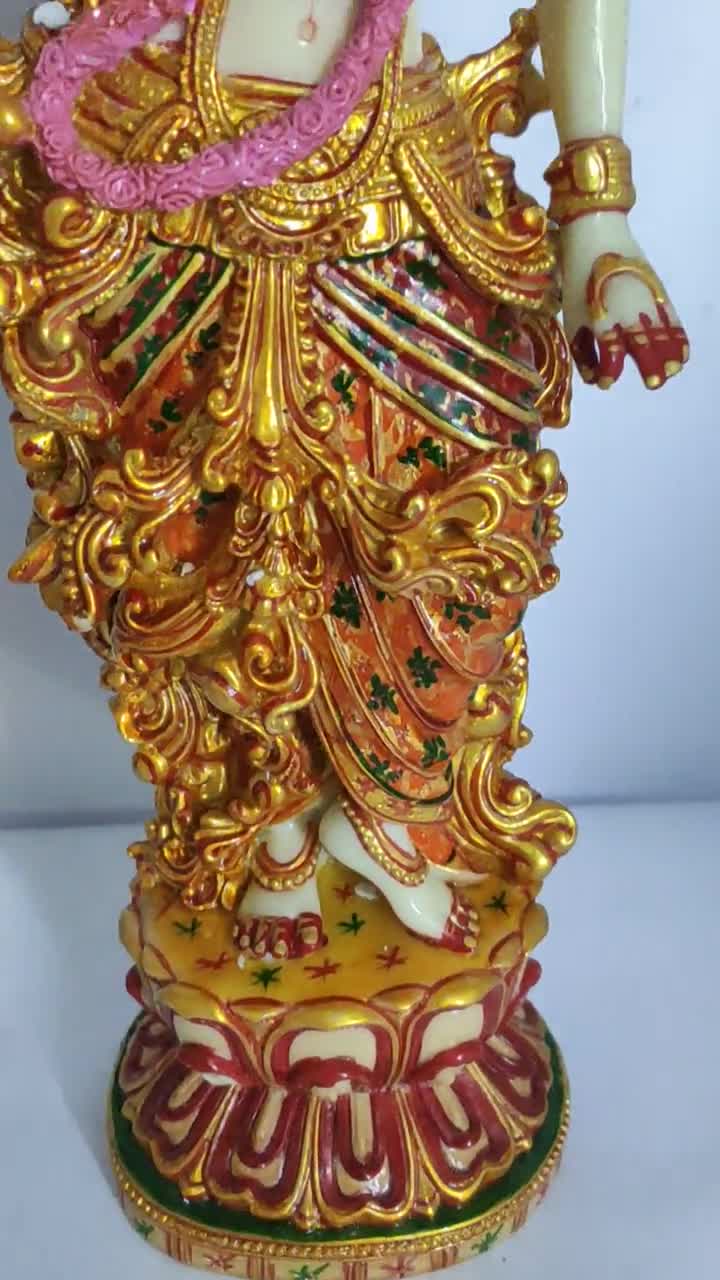 Radha Krishna Statue.15" Resin Radha Krishna statue, Krishna with Radha, Hare krishna, krishna for Temple Mandir Puja Decor, Iskon Idols video poster