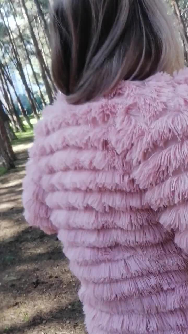 ジャケット・アウター muguet shaggy long coat PINK muguet