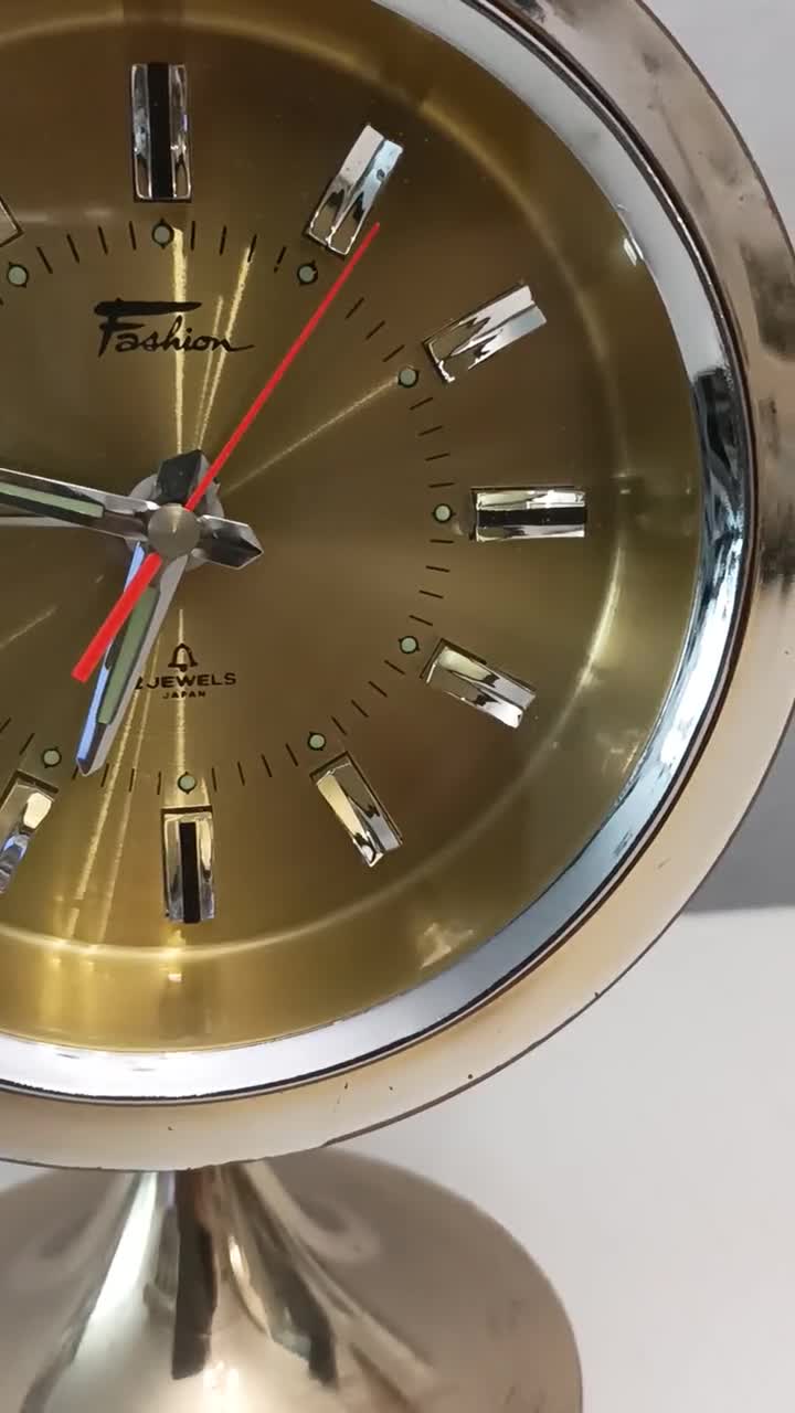 Mcm Large Fashion Space Age Alarm Clock Made in Japan in the 1970s