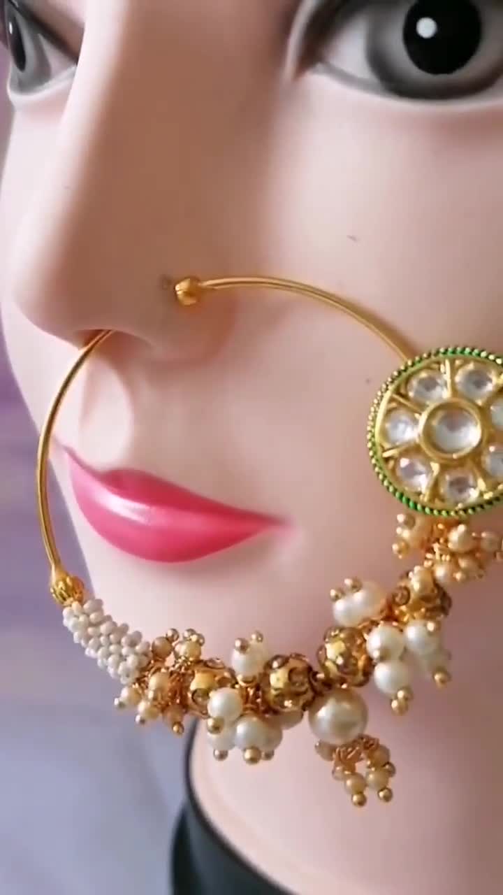 Nose Pin Nath Porn Movies - Indian Bollywood Style Nath Traditional Nose Ring - Etsy Israel
