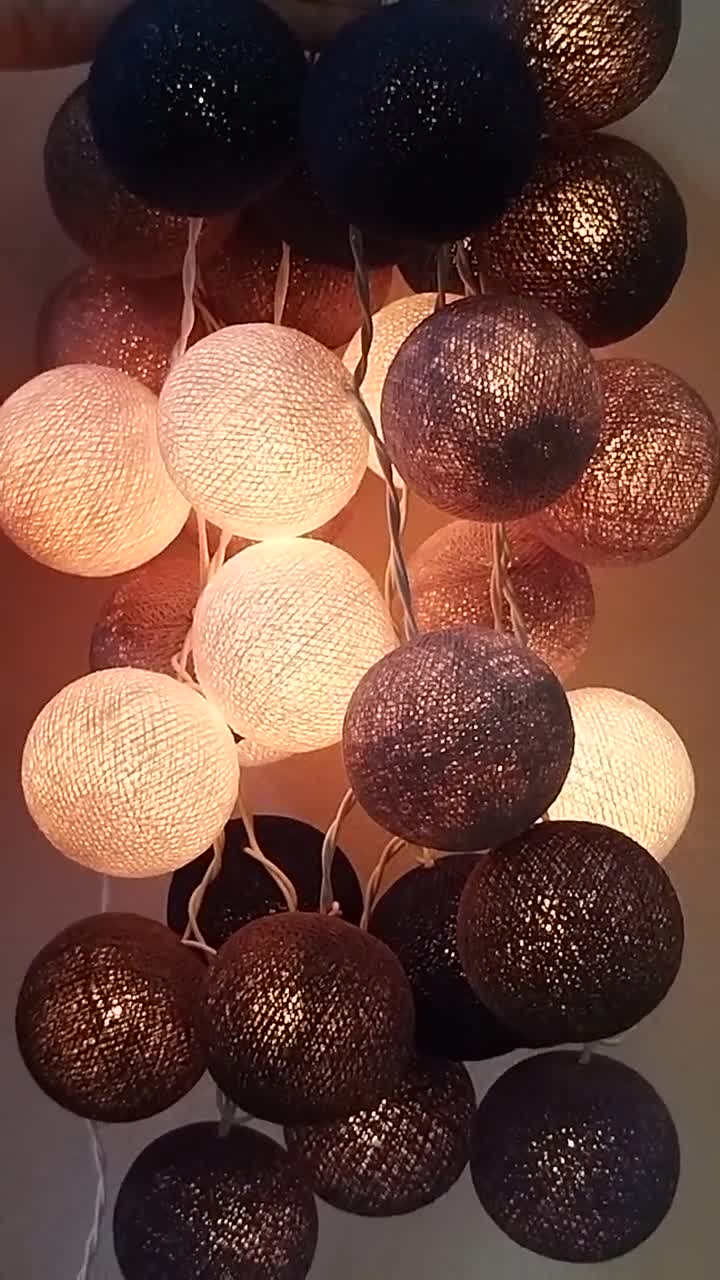 Lumières personnalisées de chaîne de boule de coton de couleur pour la  chambre à coucher enfants maison lit fée lumières tipi lumières Montessori  lit décor bébé douche cadeau -  Canada