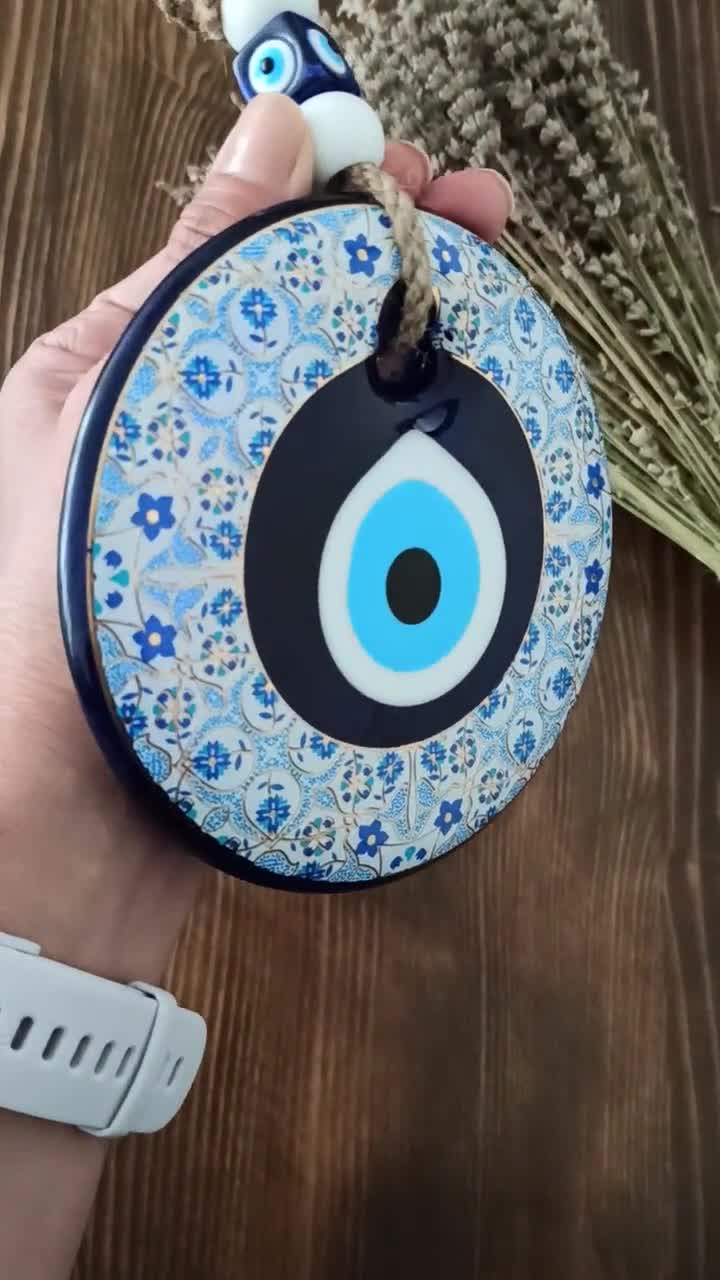 Großes Böses Auge Wandbehang, Blaues Auge Dekor, Türkisches Auge