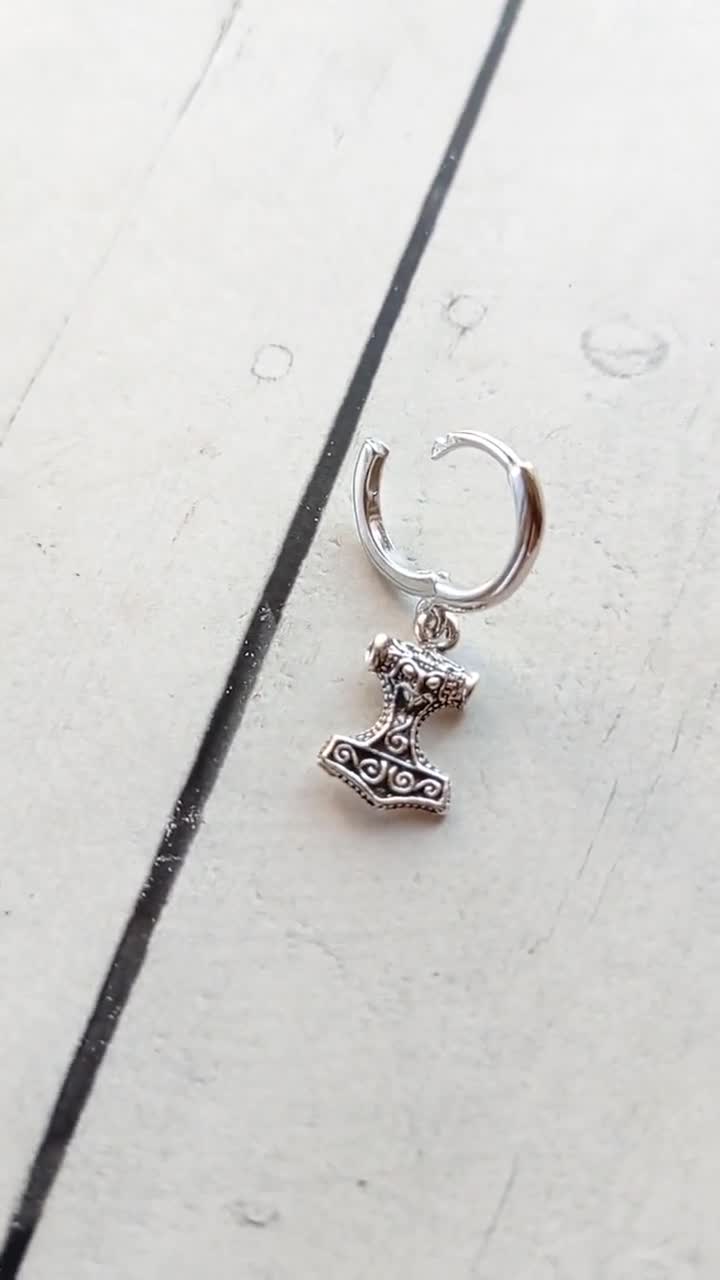 NKlaus PAAR 925 ARGENTO STERLINGO Orecchini Gotici Celtici A Perno Ariete Martello Di Thor 7187 - Foto 5